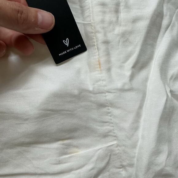 NWT Lulus Little Bit In Love White‎ Surplice Puff Sleeve Mini Dress Medium - Picture 6 of 13